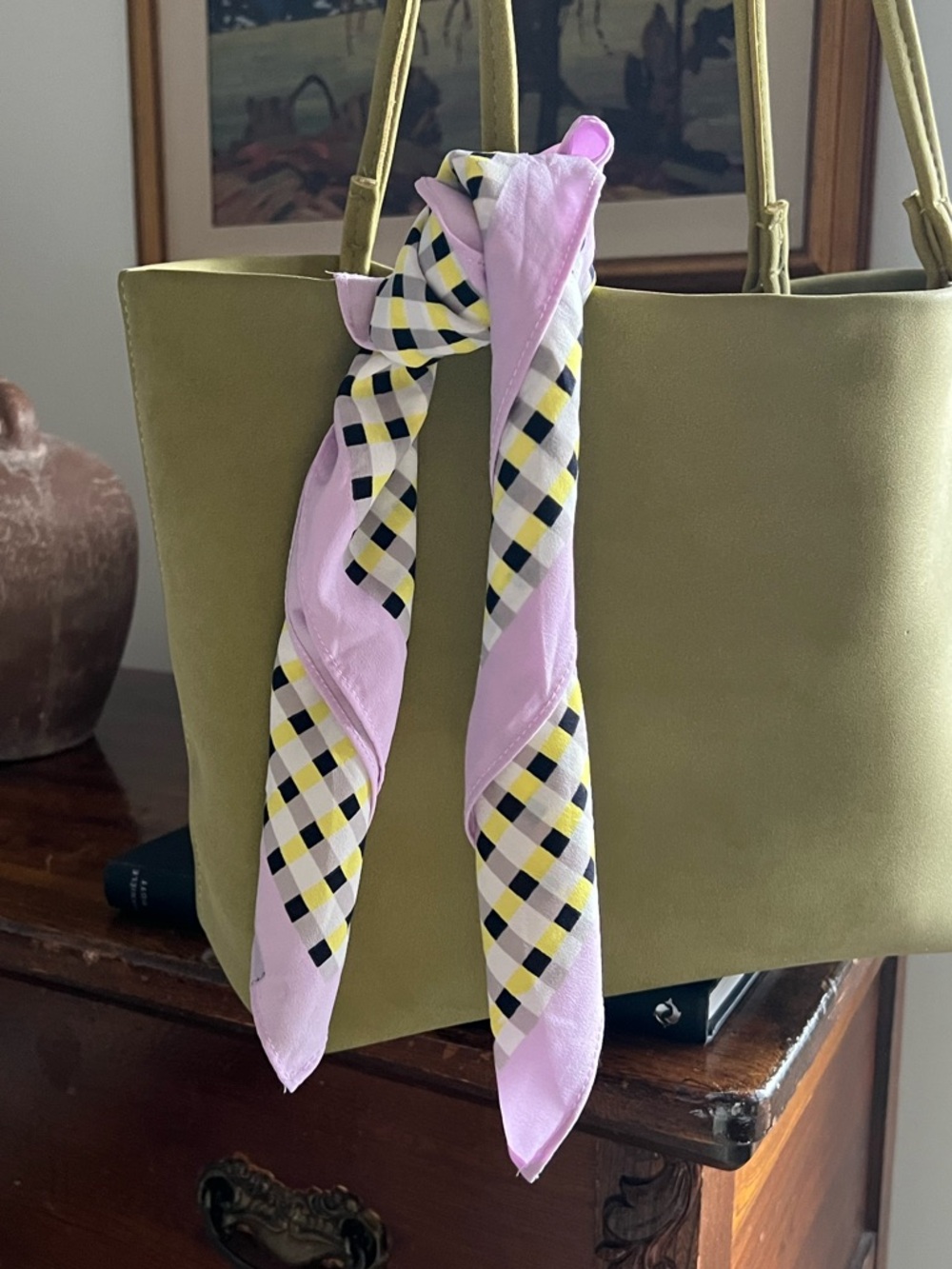 MANGO Square check scarf